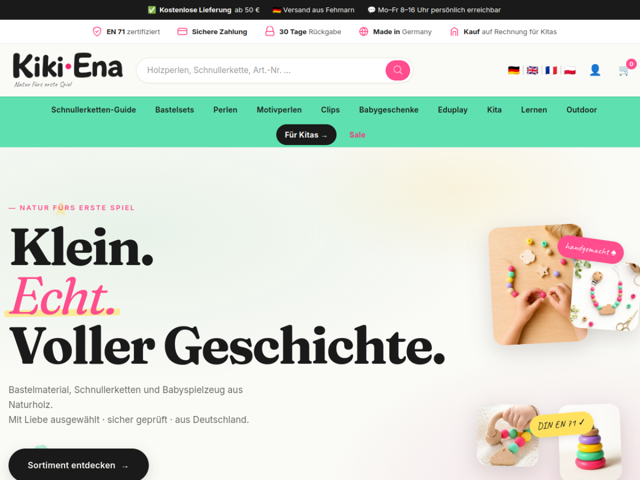 Startseite des Kiki-Ena-Shops