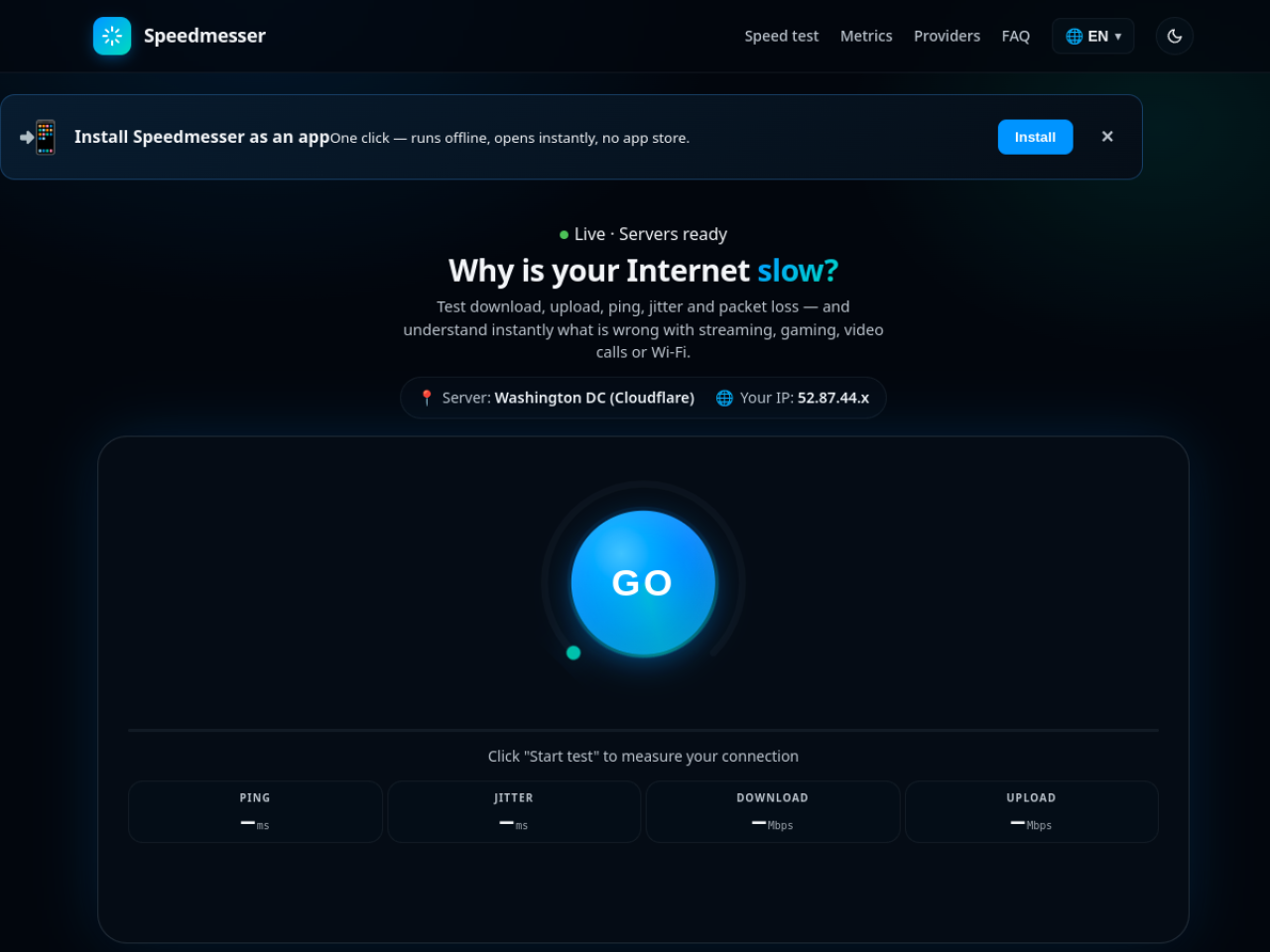 Speedmesser-Startseite